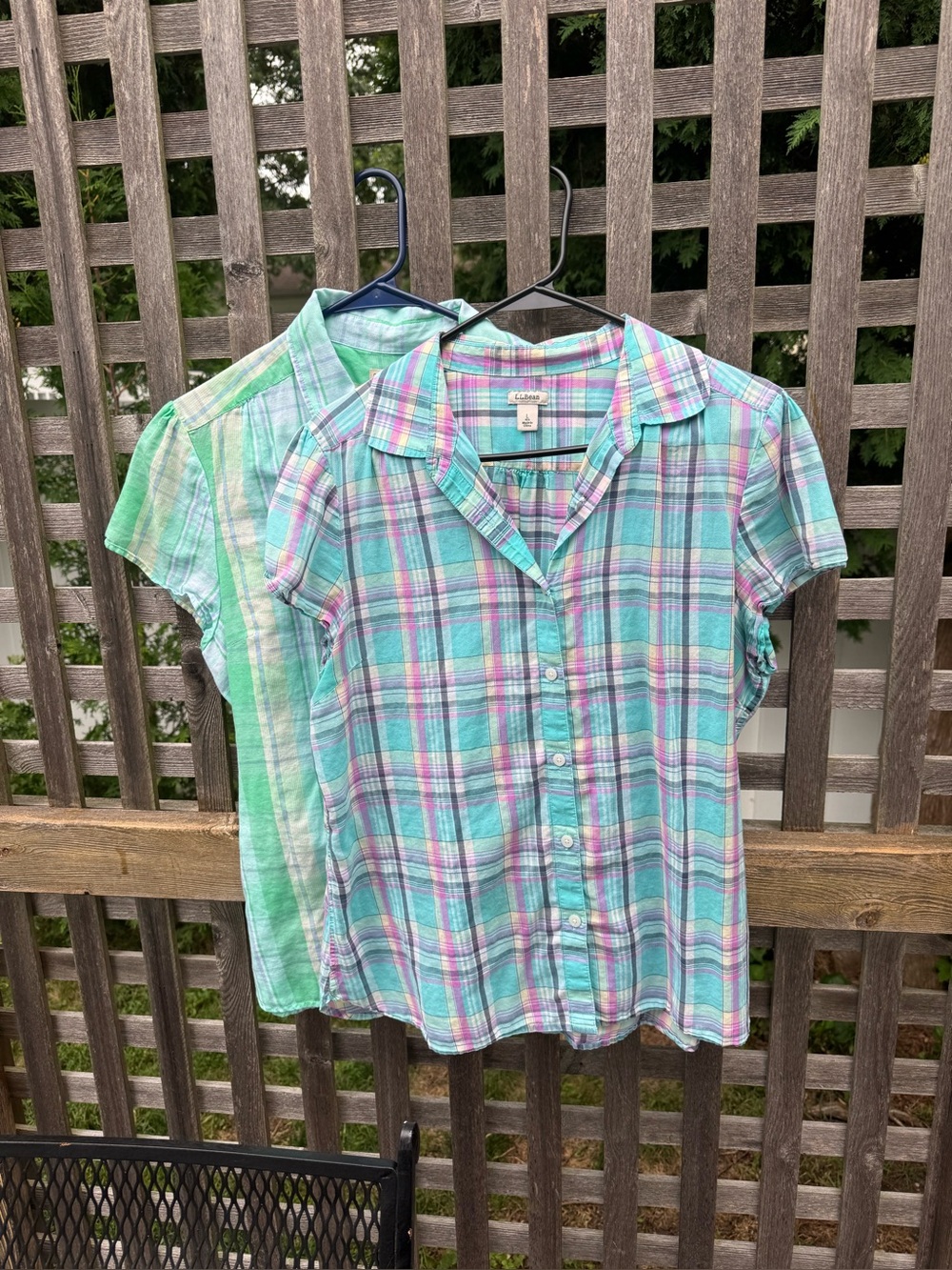 Lot of two women’s LL Bean SS cotton blouses